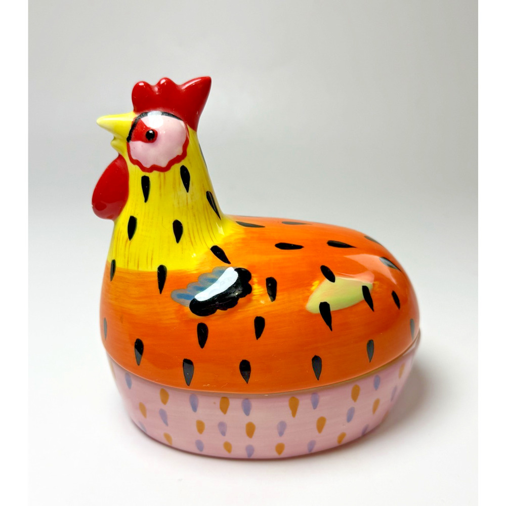 Vintage Pfaltzgraff Secrets of Pistoulet Mini Ceramic Chicken Relish Dish Box